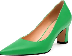 Women's Pumps, Pointed Closed Toe Mid Heel, Fashion Solid Matte Daily Working Party Shoes for Women 2.5Inch