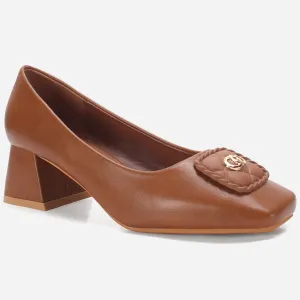 Women's "ARNA" Square Toe Block Heel Courts