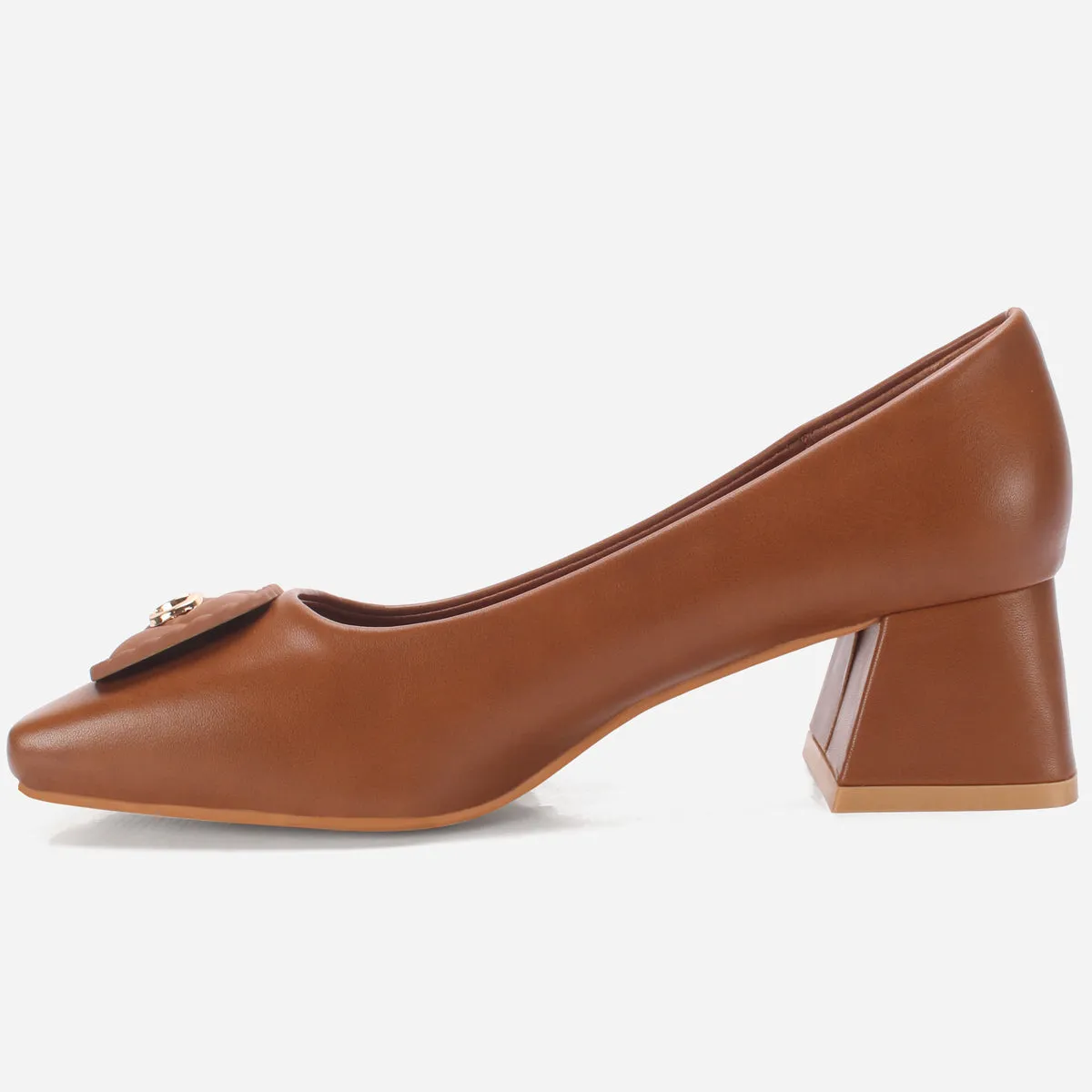 Women's "ARNA" Square Toe Block Heel Courts