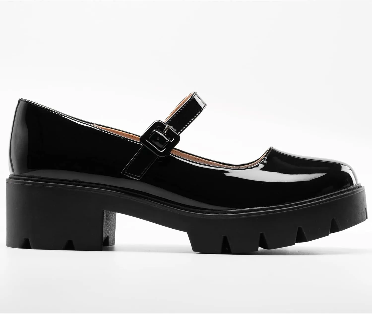 Women's Round Toe Ankle Strap Mary Janes Platform Low Heel Chunky Pumps Oxford Dress Shoes