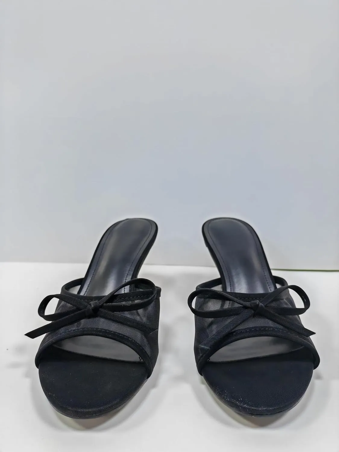 Women's Round Toe Open Toe Low Heel Bow Mesh Sandals