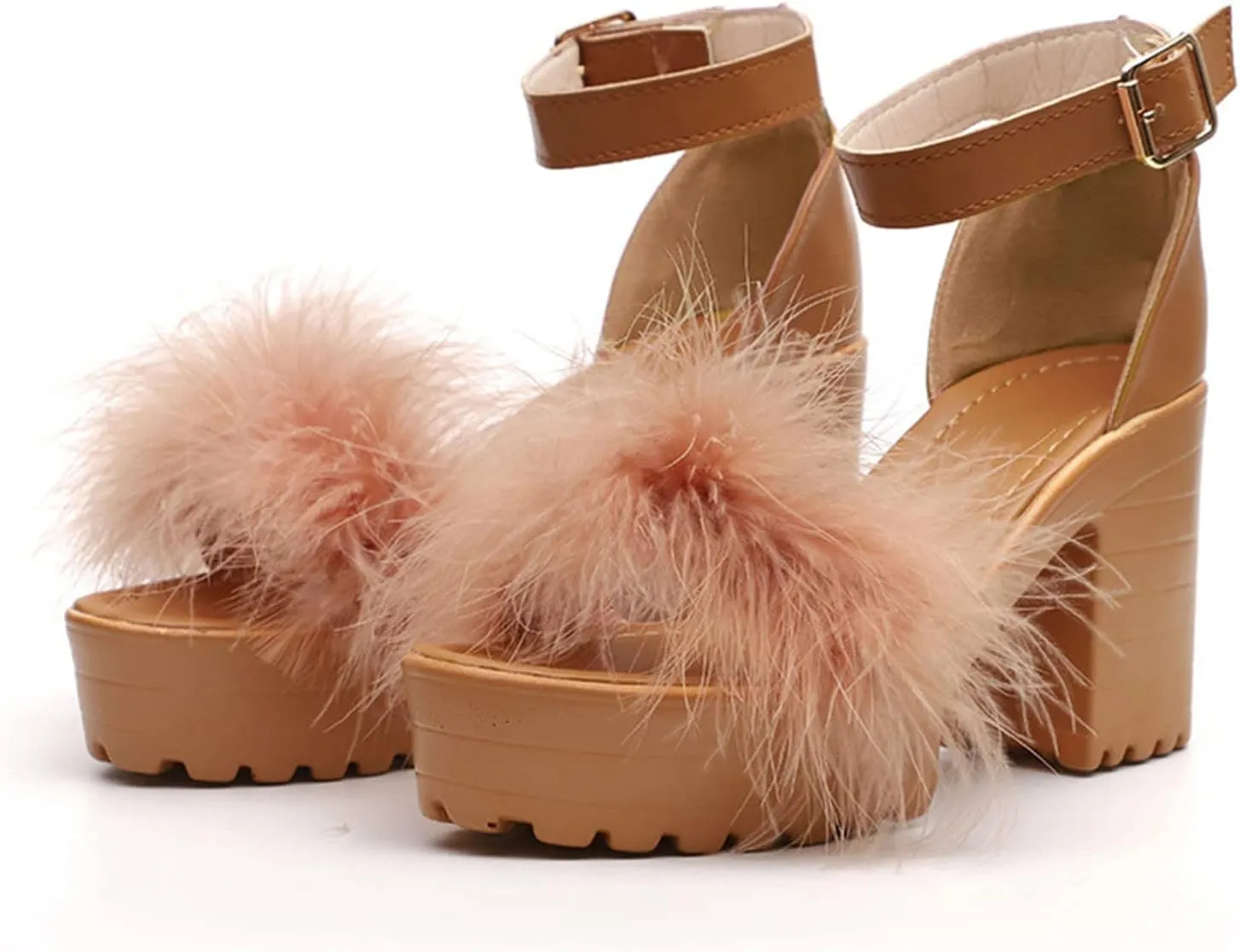 Women's Sandals Women's Lace Up Heeled Sandals Block Heels for Women Women's Chunky Low Heels Open Toe Sandals