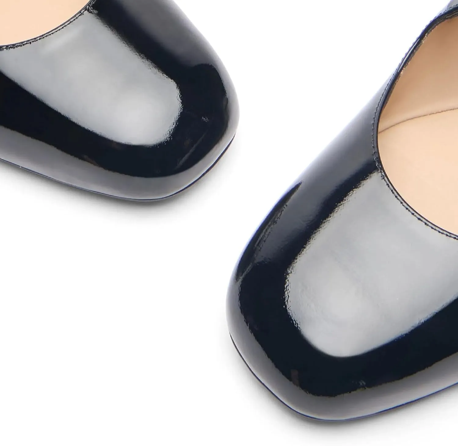 Women's Square Closed Toe Crisscross Ballet Flats Chic Patent Leather Cross Strap with Buckle Mary Jane Flat Shoes Casual Dressy Comfortable Flats for Women
