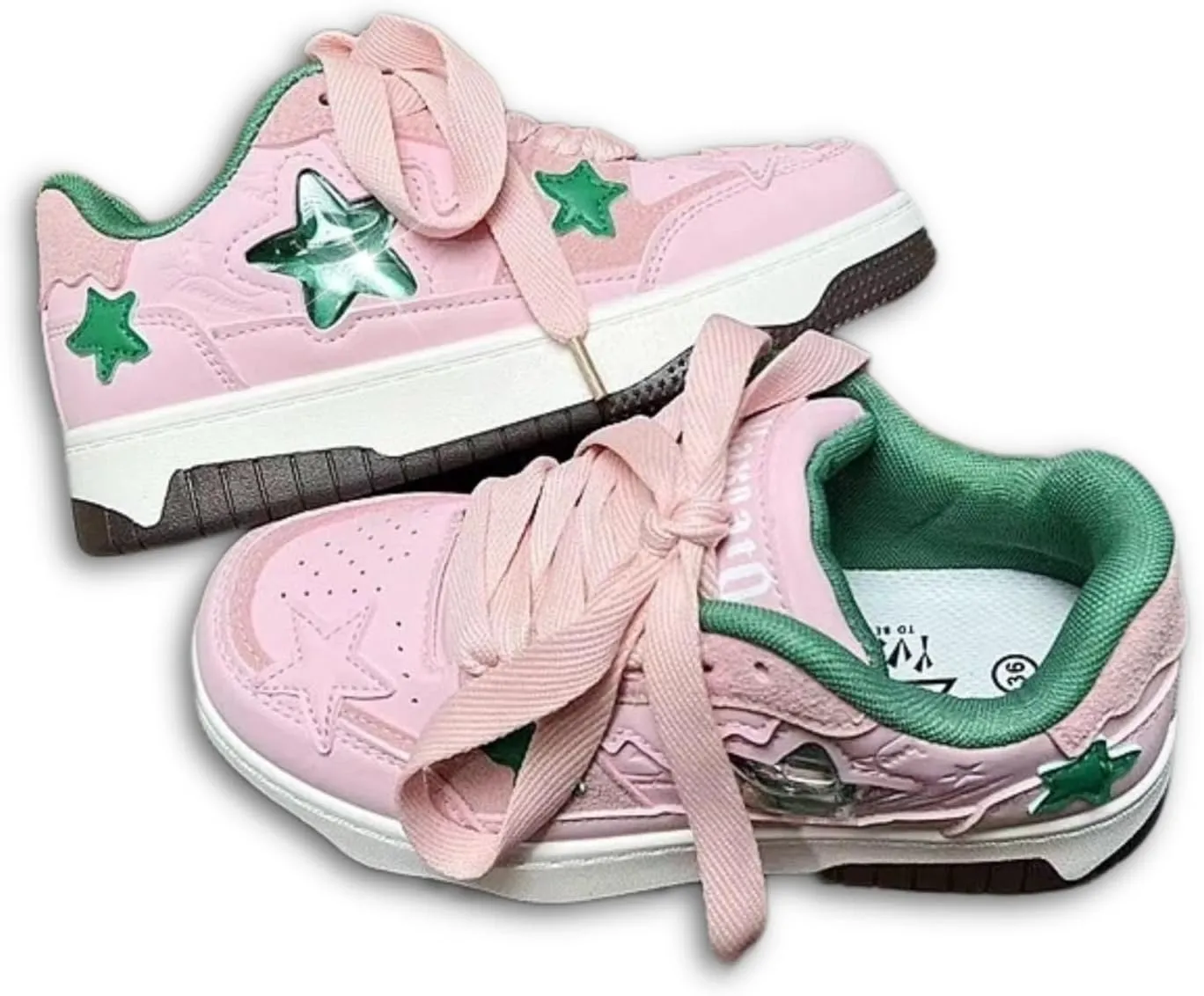 Women's Star Chunky Sneakers Y2k Aesthetic Cute Unique Comfort Casual Walking Creamy Stylish Platform Shoes for Sports