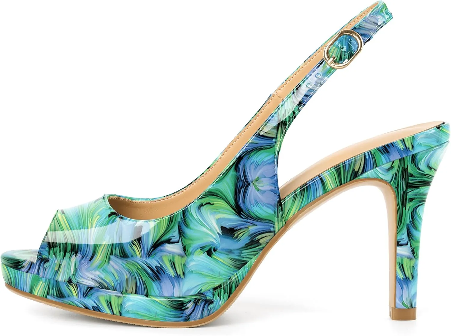 Women's Stiletto High Heel Pumps Peep Toe Pumps for Women Platform Heels Slingback Heels Sexy Dance Pumps 3.5 Inch Heels