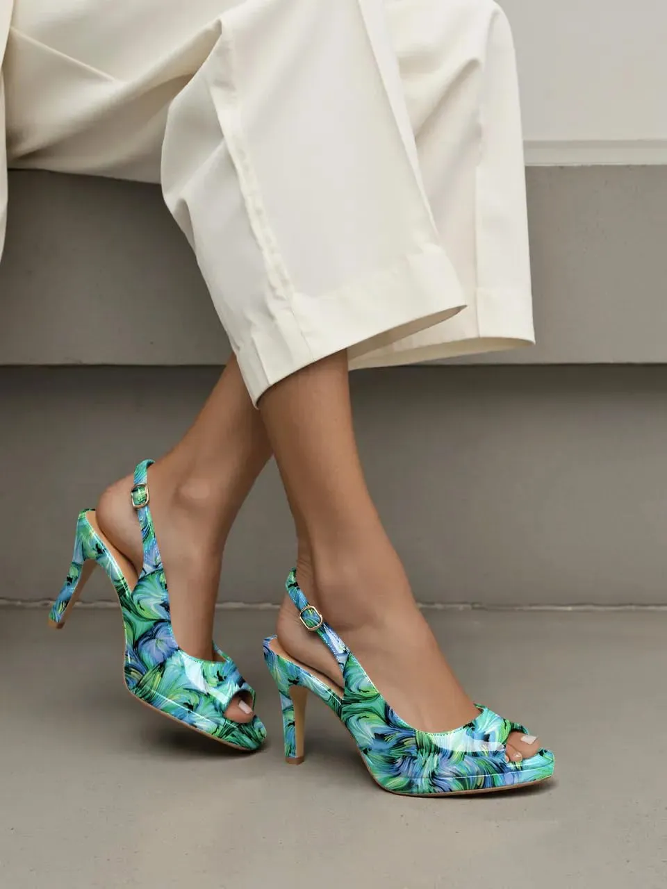 Women's Stiletto High Heel Pumps Peep Toe Pumps for Women Platform Heels Slingback Heels Sexy Dance Pumps 3.5 Inch Heels