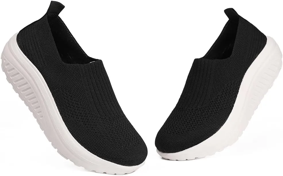 Women's Walking & Jogging Shoes - Light Mesh, Non Slip, Breathable Casual Slip-On Shoes