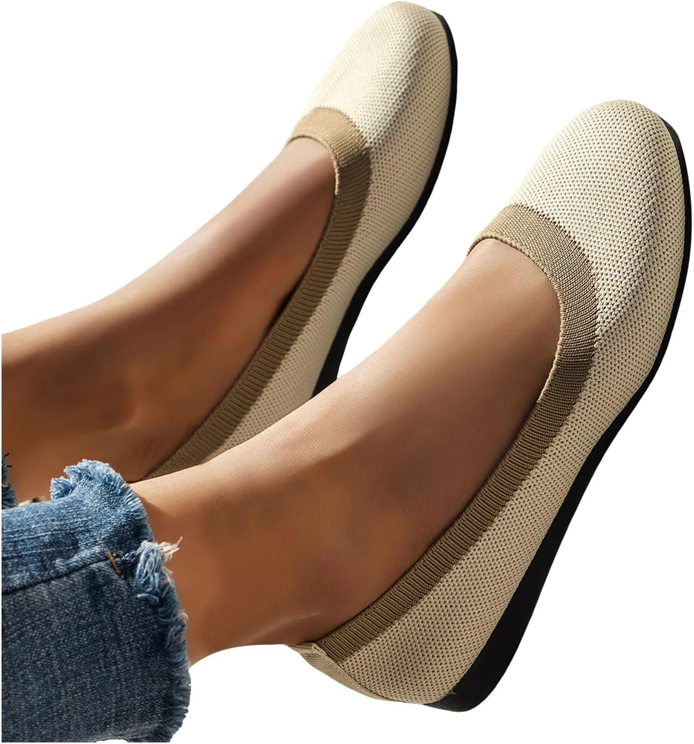 Work Flats Shoes Pointed Toe Women Flat Shoes Slip On Comfortable Walking Ballerina Cute Ballet Ladies Portable Low Wedge Loafers Ballet Flats Comfortable