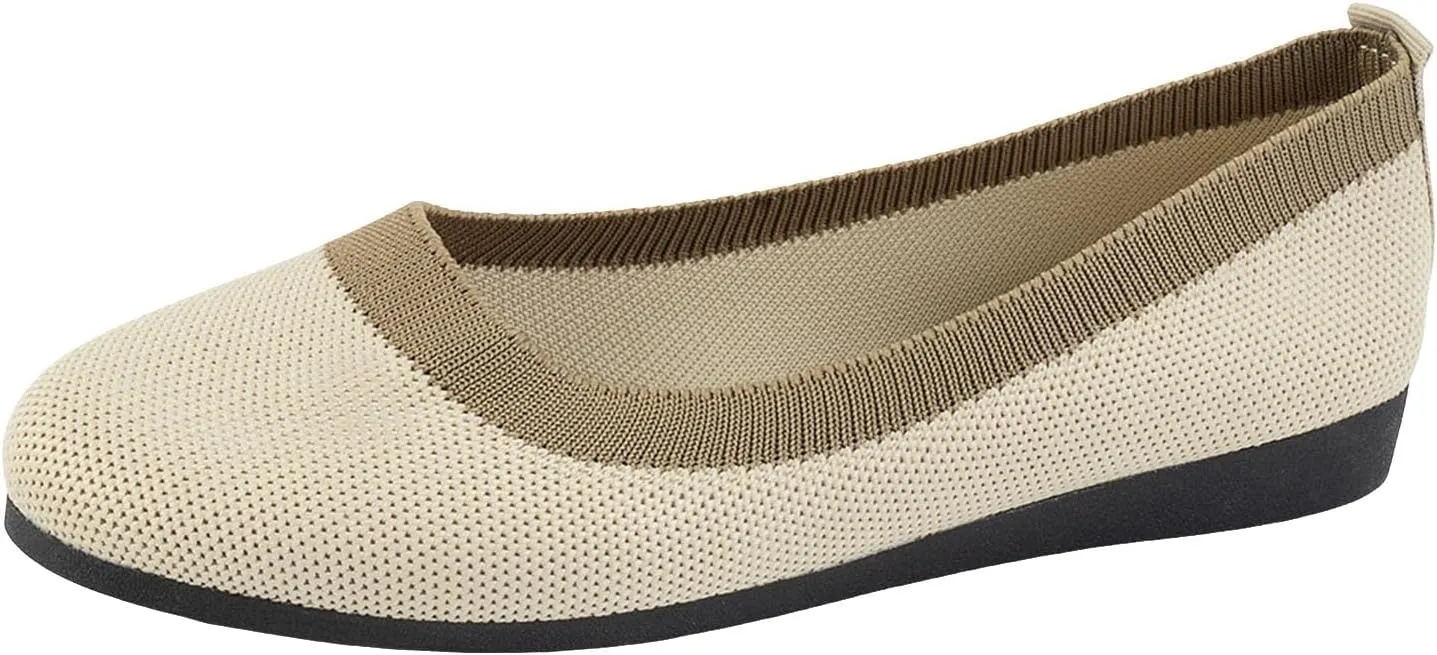 Work Flats Shoes Pointed Toe Women Flat Shoes Slip On Comfortable Walking Ballerina Cute Ballet Ladies Portable Low Wedge Loafers Ballet Flats Comfortable