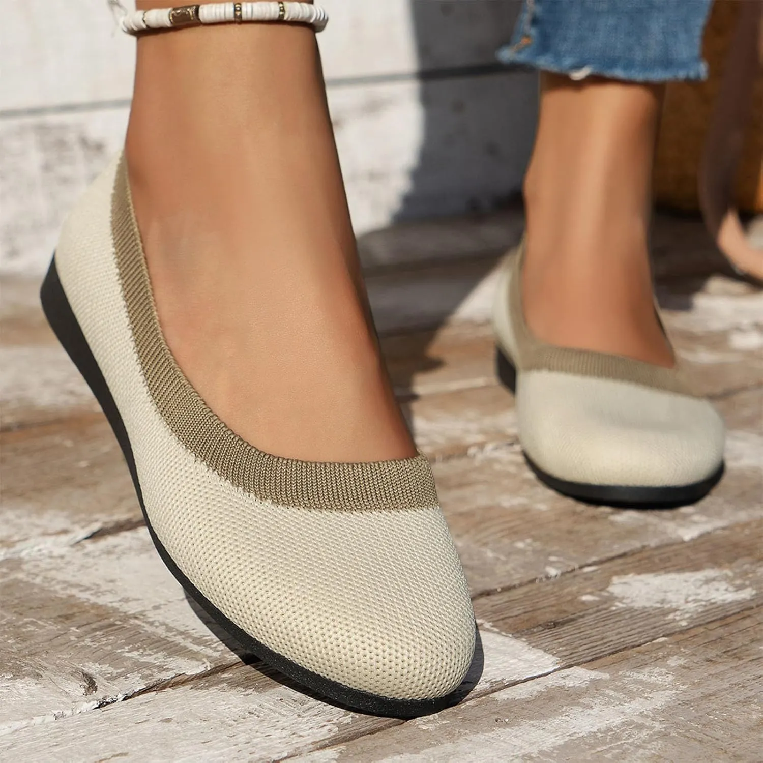 Work Flats Shoes Pointed Toe Women Flat Shoes Slip On Comfortable Walking Ballerina Cute Ballet Ladies Portable Low Wedge Loafers Ballet Flats Comfortable