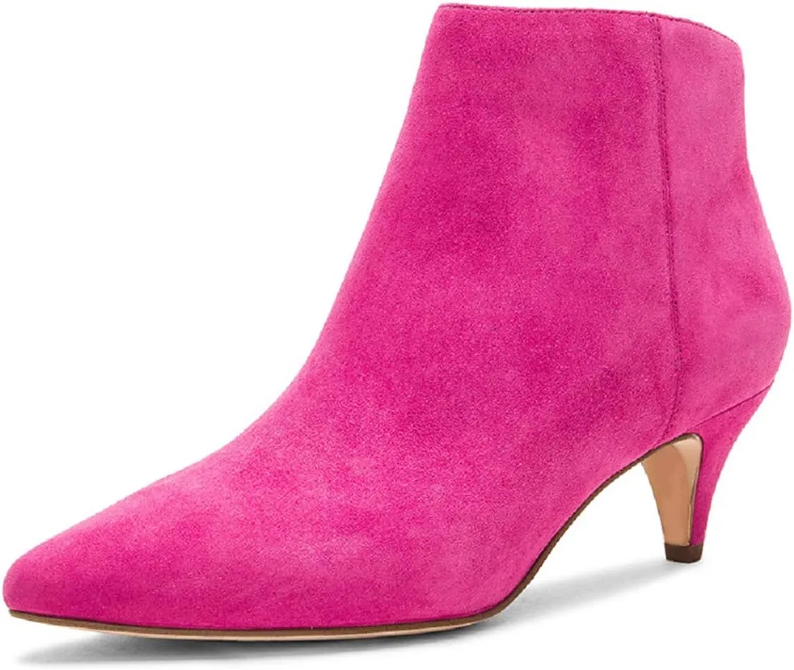 XYD Women Chic Low Kitten Heel Ankle Boots Pointed Closed Toe Side Zipper Prom Glitter Party Fashion Short Bootie Shoes