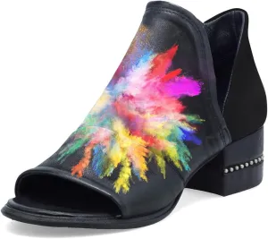XYD Women Chic V-cut Chunky Heel Ankle Boots Open Toe Studded Bootie Sandals Side Zipper Casual Dressy Party Dress Shoes