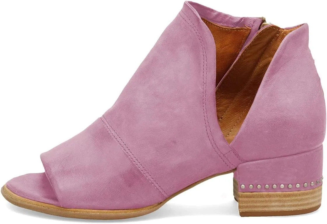 XYD Women Chic V-cut Chunky Heel Ankle Boots Open Toe Studded Bootie Sandals Side Zipper Casual Dressy Party Dress Shoes