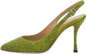 XYD Women Pointed Toe Stiletto Pumps Rhinestones Slingback High Heels Sandals Chic Party Wedding Dress Shoes