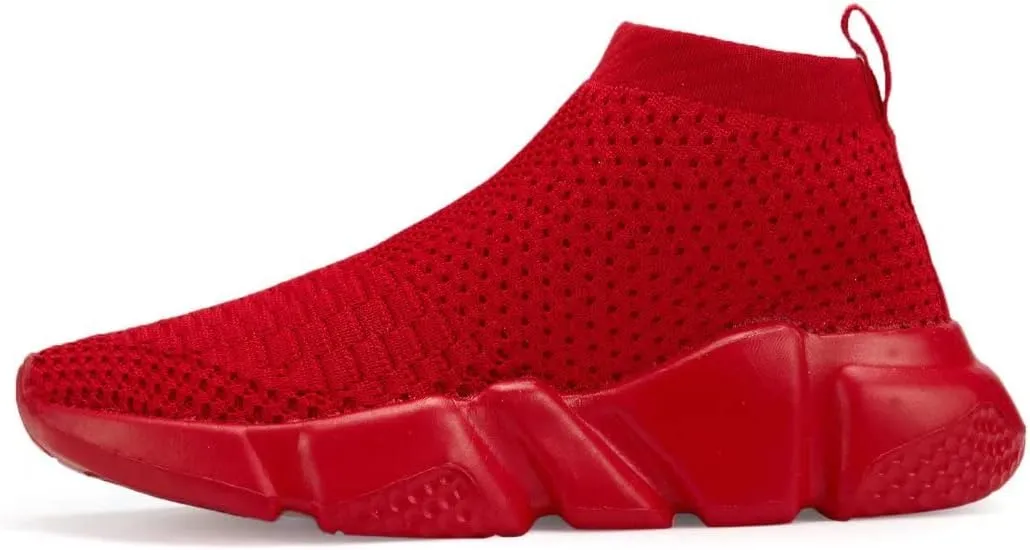 YAVY Kids Sneakers for Boys Tennis Shoes Girls Sock Sneakers for Kids Slip on Shoes Breathable high top Athletic Lightweight Walking Running Shoes