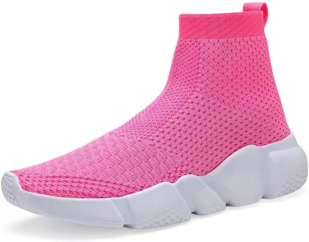 YAVY Kids Sneakers for Boys Tennis Shoes Girls Sock Sneakers for Kids Slip on Shoes Breathable high top Athletic Lightweight Walking Running Shoes