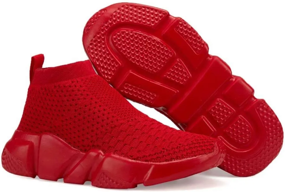 YAVY Kids Sneakers for Boys Tennis Shoes Girls Sock Sneakers for Kids Slip on Shoes Breathable high top Athletic Lightweight Walking Running Shoes