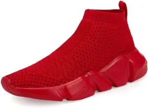 YAVY Kids Sneakers for Boys Tennis Shoes Girls Sock Sneakers for Kids Slip on Shoes Breathable high top Athletic Lightweight Walking Running Shoes