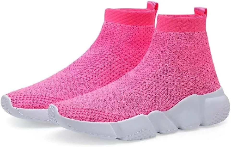 YAVY Kids Sneakers for Boys Tennis Shoes Girls Sock Sneakers for Kids Slip on Shoes Breathable high top Athletic Lightweight Walking Running Shoes