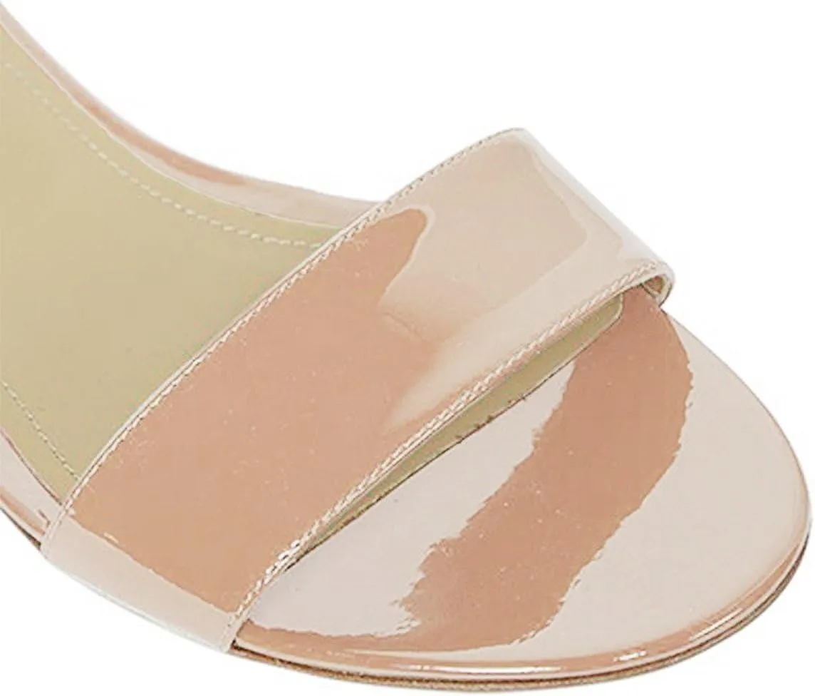 YDN Womens Chic Block Low Heel Sandals Open Toe Ankle Strap Patent Comfortable Walking Dress Flat Shoes Size 4-15