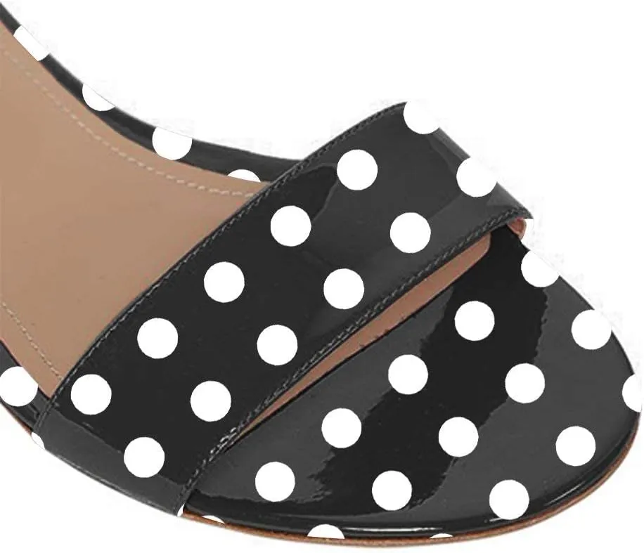 YDN Womens Chic Block Low Heel Sandals Open Toe Ankle Strap Patent Comfortable Walking Dress Flat Shoes Size 4-15