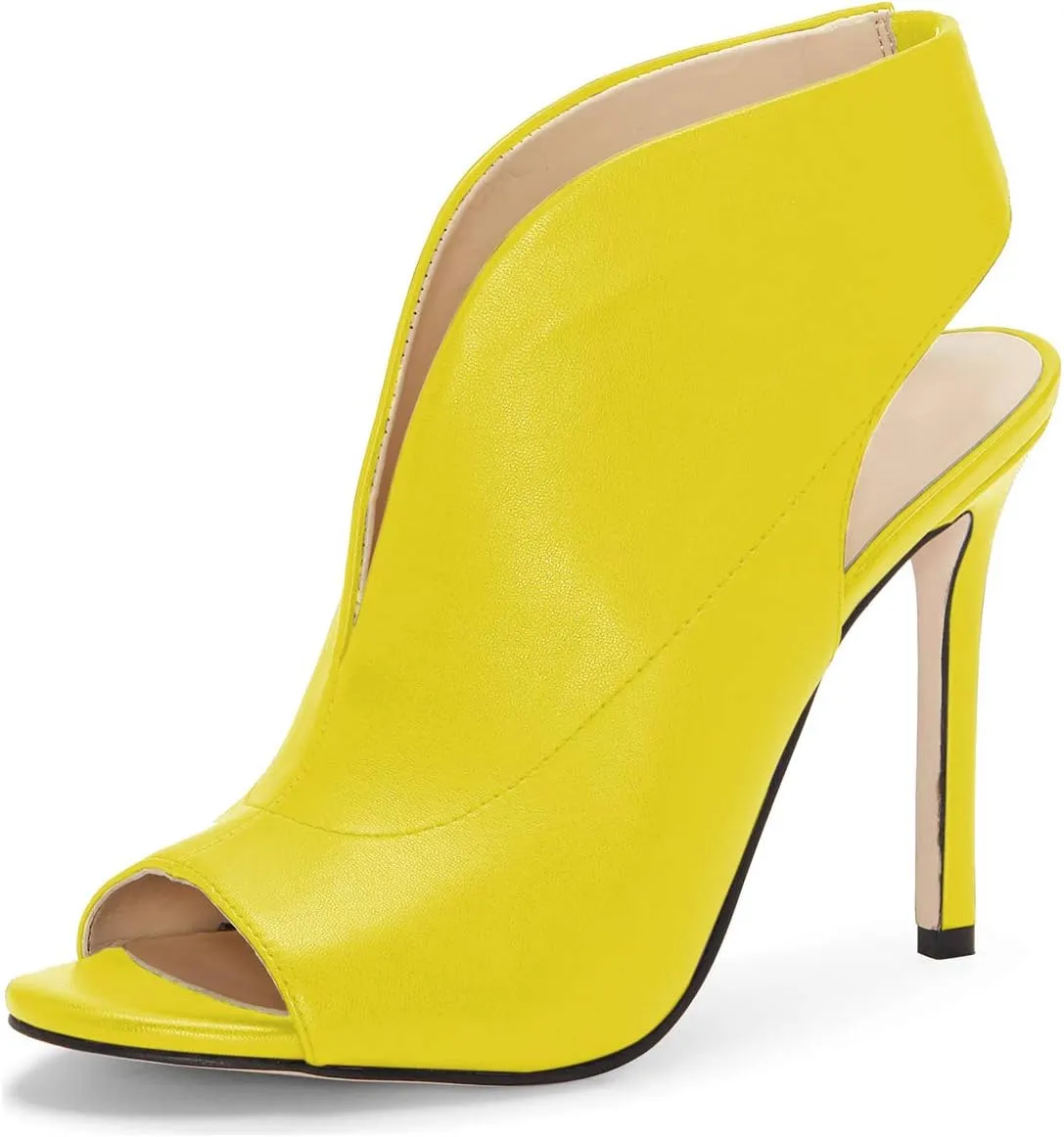 YDN Women's Chic Slingback Peep Toe Stiletto High Heel Sandals Ankle Boots Cutout Party Office Shoe Size 4-15 US