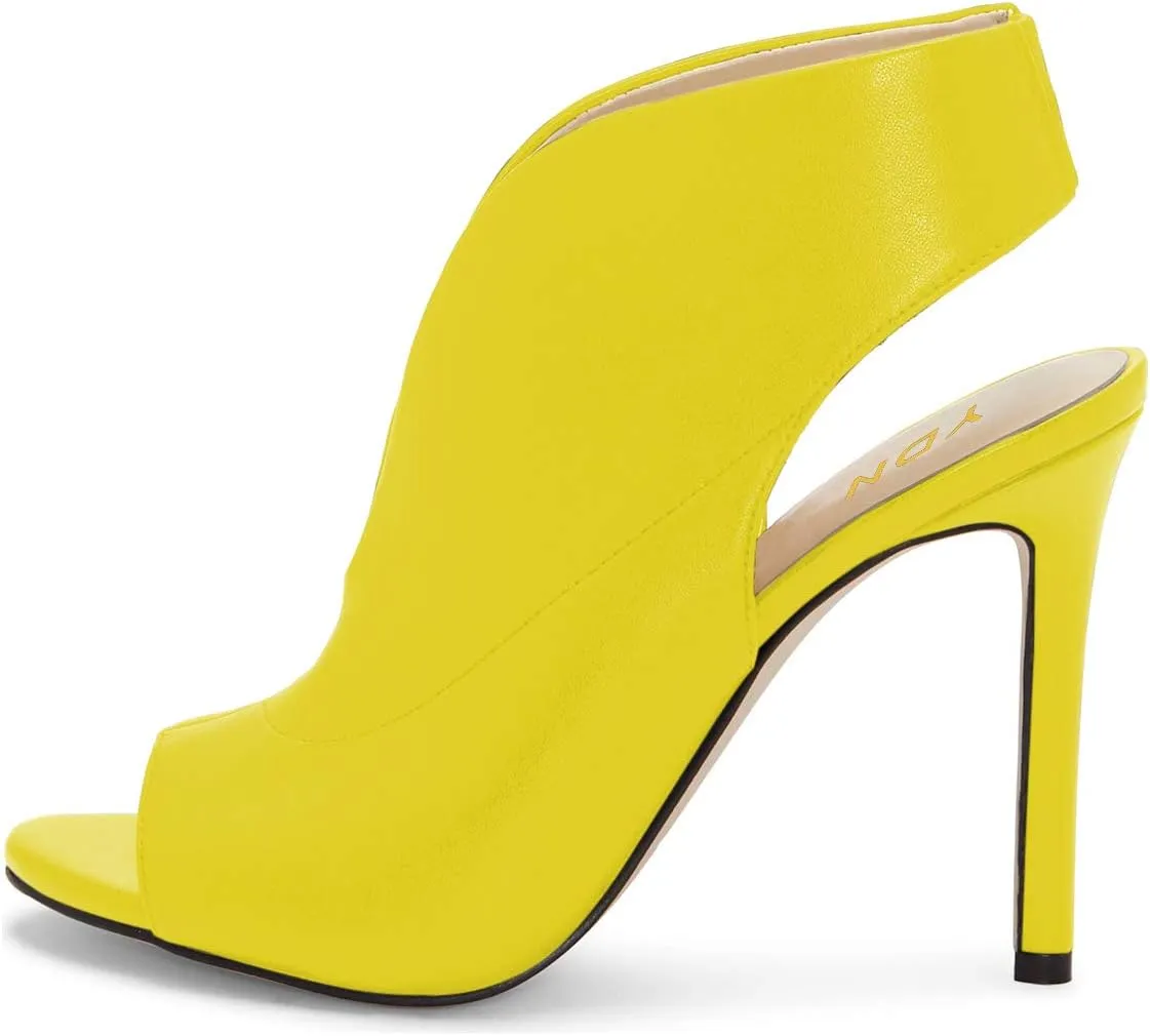 YDN Women's Chic Slingback Peep Toe Stiletto High Heel Sandals Ankle Boots Cutout Party Office Shoe Size 4-15 US