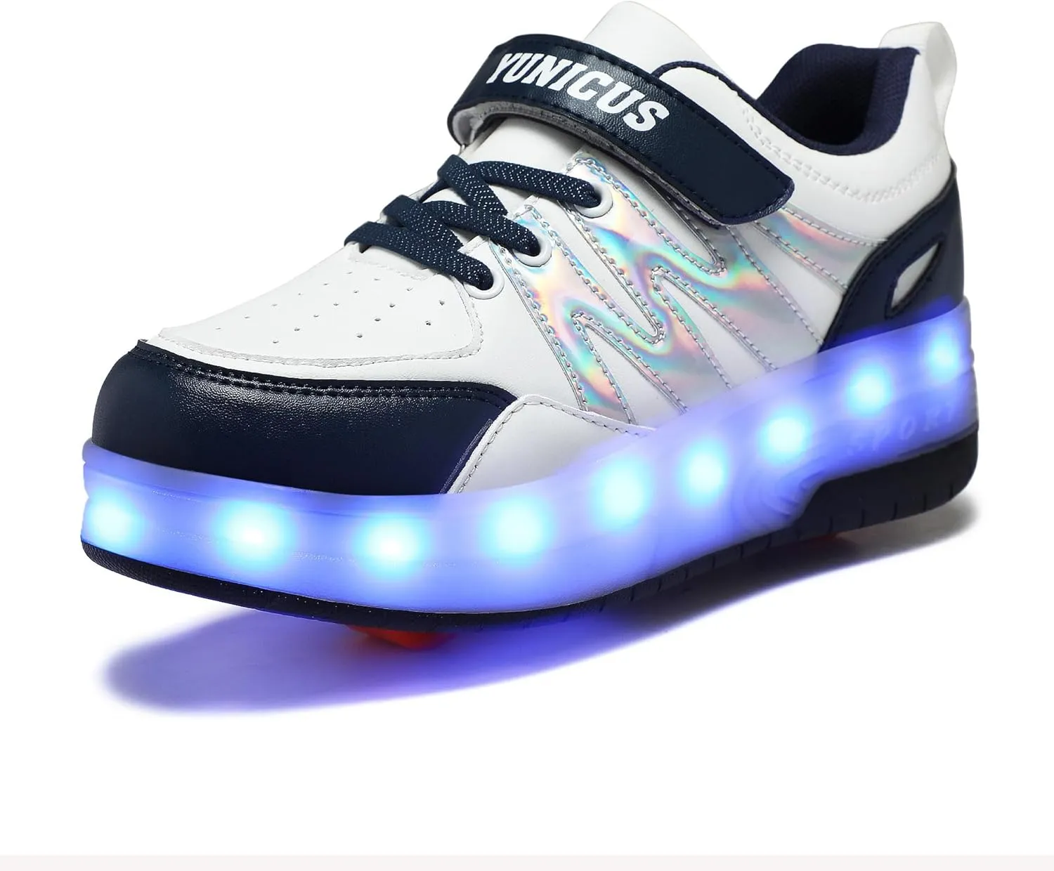 YUNICUS Kids LED Light up Shoes Wheel Shoes USB Charging Roller Skate Shoes Sneakers Girls Boys Kids Best Gift for Birthday Halloween Christmas
