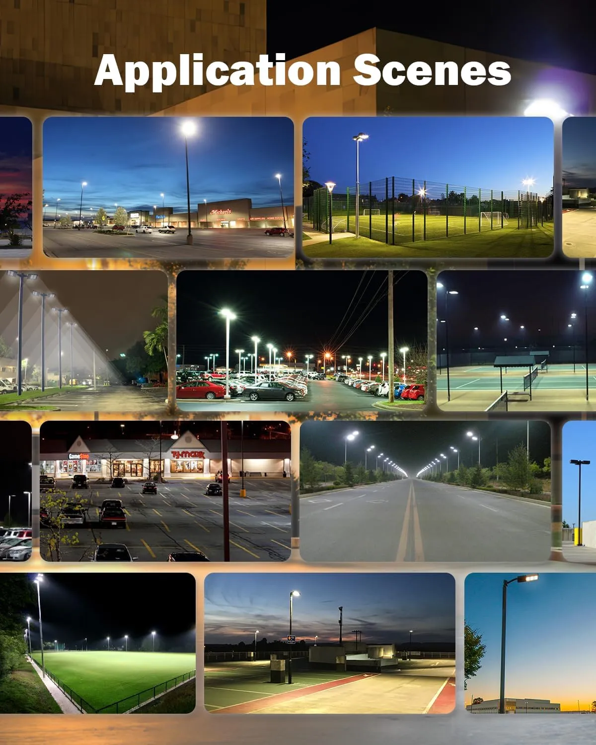 YXL LED Parking Lot Shoebox Light with Dusk to Dawn Photocell, 21000LM 5000K Daylight Arm Mount, IP65 Waterproof Area Light for Parking Lot Sports Stadium