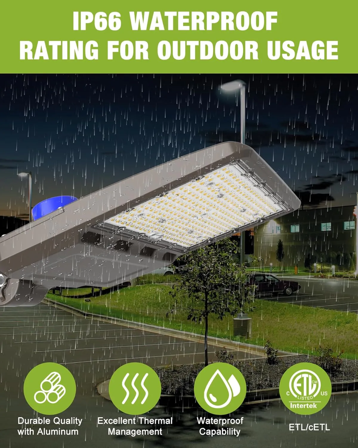 YXL LED Parking Lot Shoebox Light with Dusk to Dawn Photocell, 21000LM 5000K Daylight Arm Mount, IP65 Waterproof Area Light for Parking Lot Sports Stadium