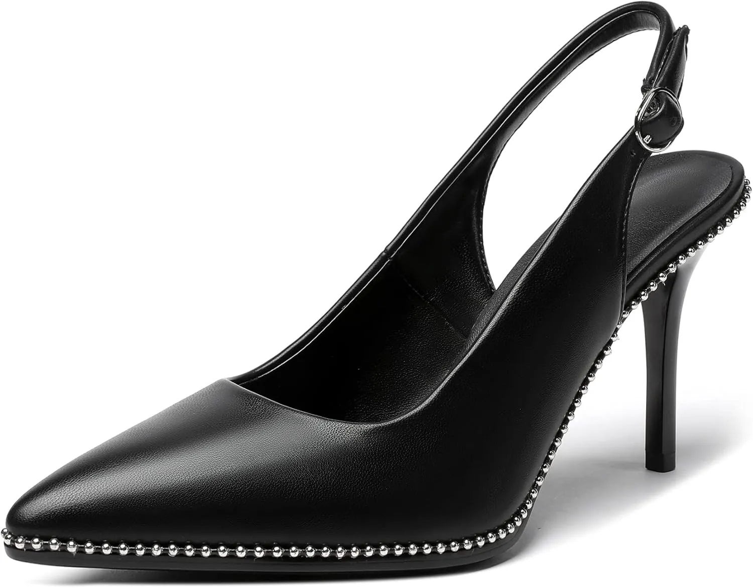 Zamikoo Women's High Heel Slingback Pumps Pointed Toe Ankle Strap Stiletto Heels Comfort Chic Heeled Shoes for Party Evening Dresss