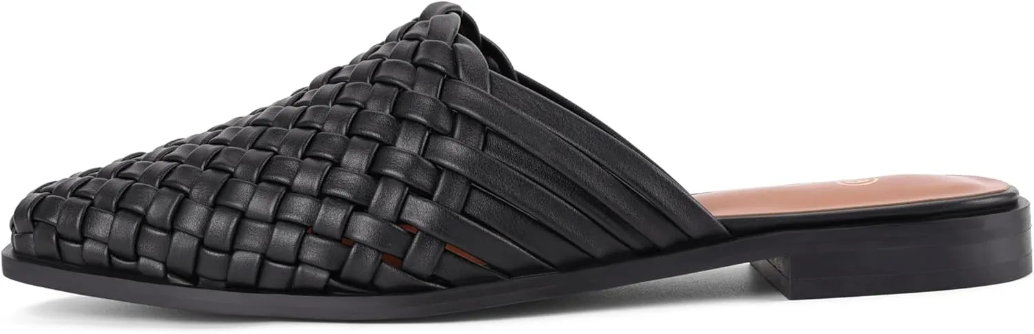 zero-sum Women's Closed Toe Flat Mules Braided Backless Slip-On Sandals Summer Loafer Casual Slides for Women