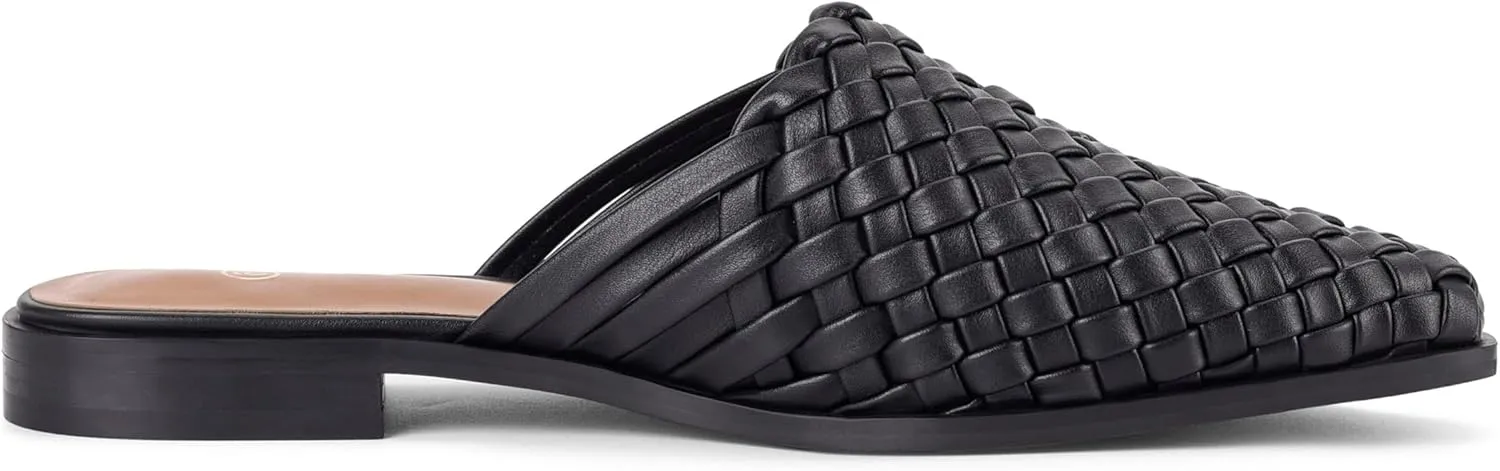zero-sum Women's Closed Toe Flat Mules Braided Backless Slip-On Sandals Summer Loafer Casual Slides for Women