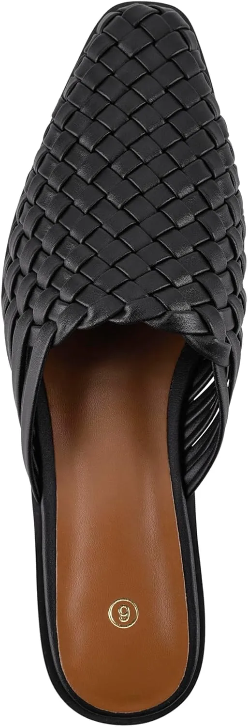 zero-sum Women's Closed Toe Flat Mules Braided Backless Slip-On Sandals Summer Loafer Casual Slides for Women