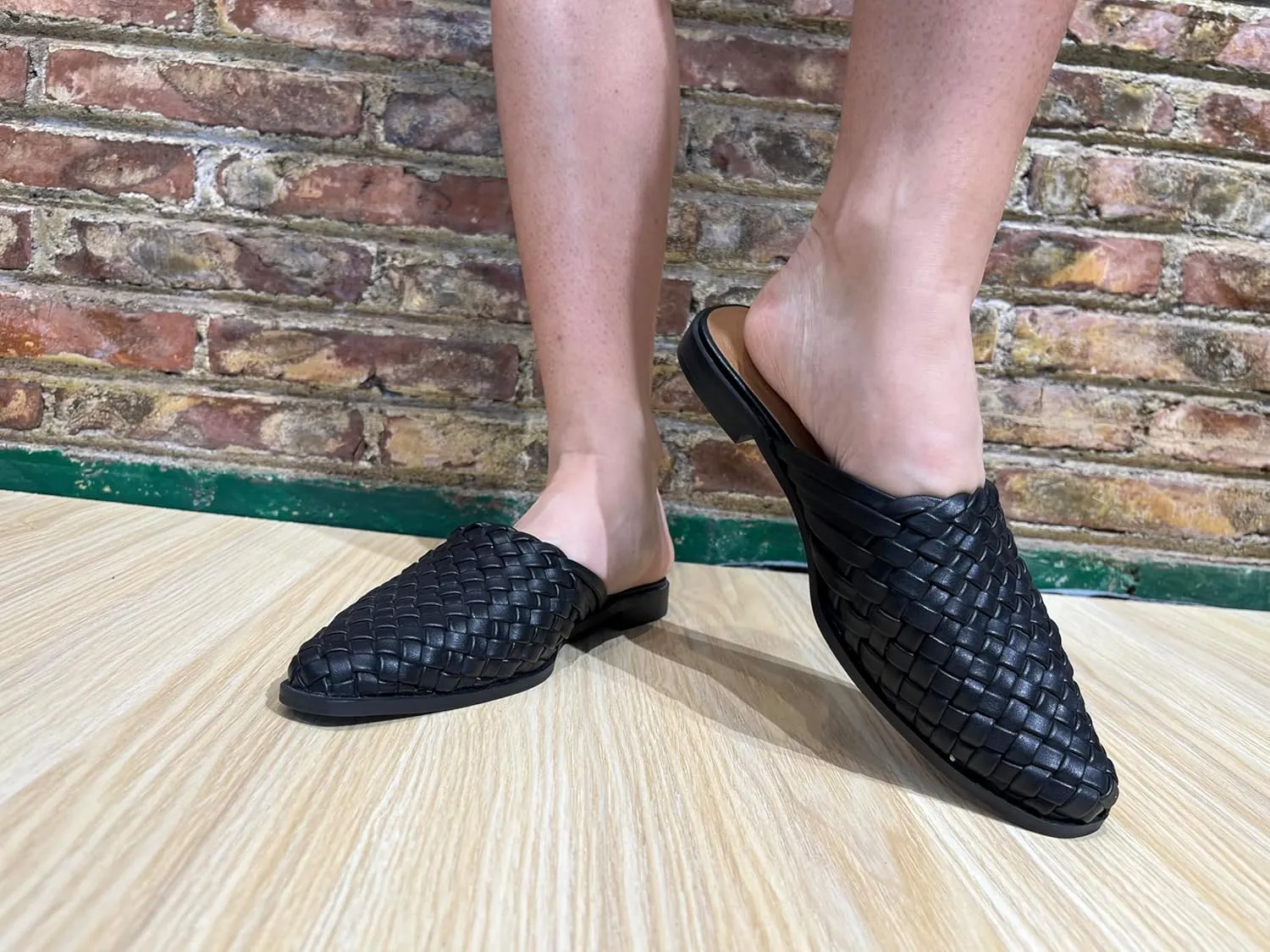zero-sum Women's Closed Toe Flat Mules Braided Backless Slip-On Sandals Summer Loafer Casual Slides for Women
