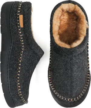 Zigzagger Men's Slip On Moccasin Slippers, Indoor/Outdoor Warm Fuzzy Comfy House Shoes, Fluffy Wide Loafer Slippers